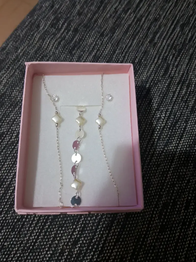 Set de joyas con colgante rojo - 3