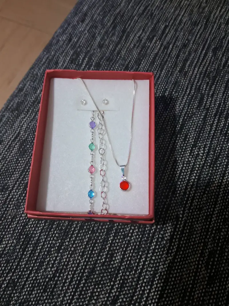 Set de joyas con colgante rojo - 4