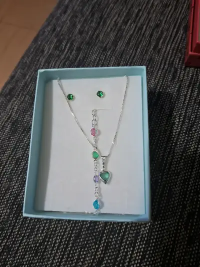 Set de joyas con colgante rojo - miniatura 5