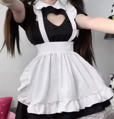 Vestido cosplay maid blanco y negro - miniatura 1