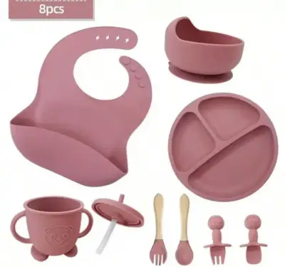 Set de alimentación para bebé 8 piezas verde - miniatura 2