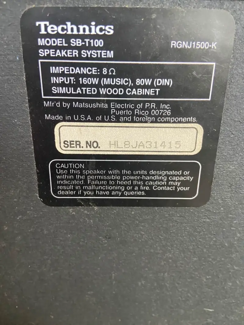 Parlantes de torre negrosTechnicsMODEL SB-T100SPEA - 3