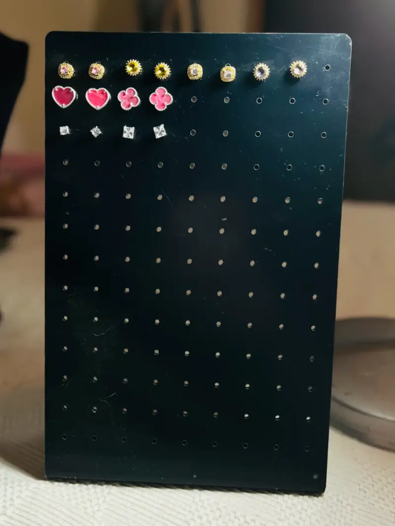 Juego de cadenas de plata y aros - 2