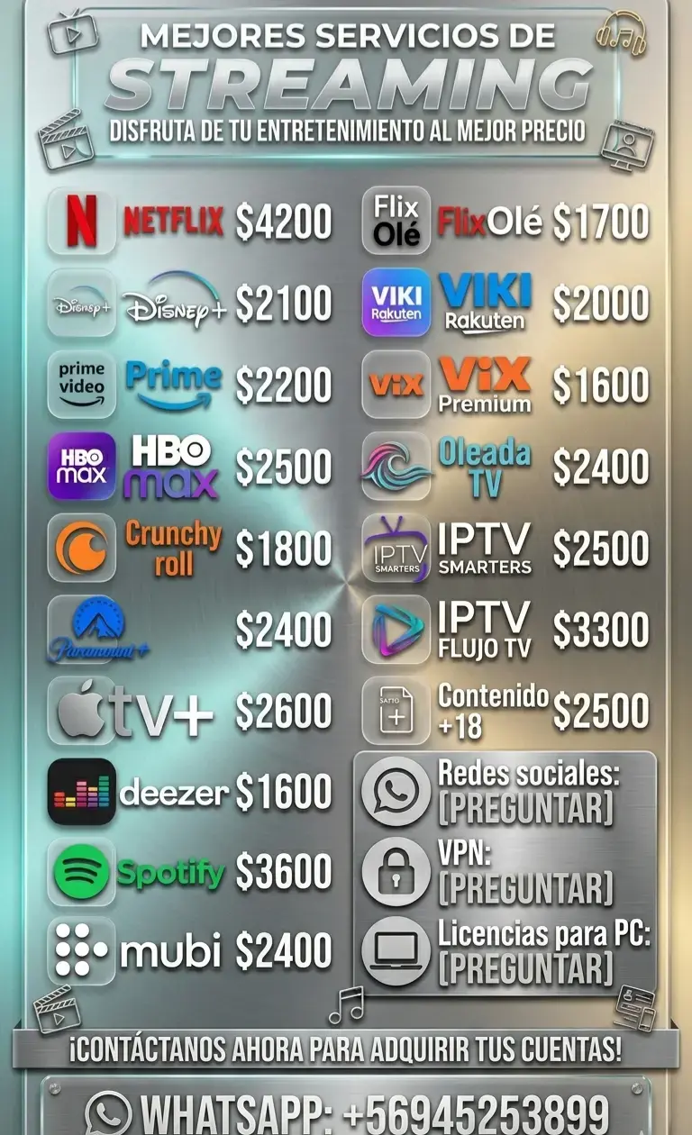 Cuentas premium de streaming