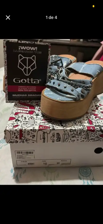 Sandalias plataforma denim - miniatura 1