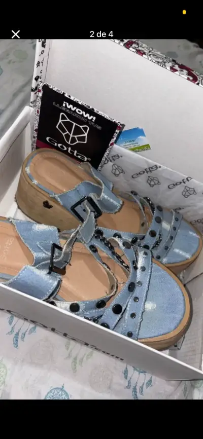 Sandalias plataforma denim - miniatura 2