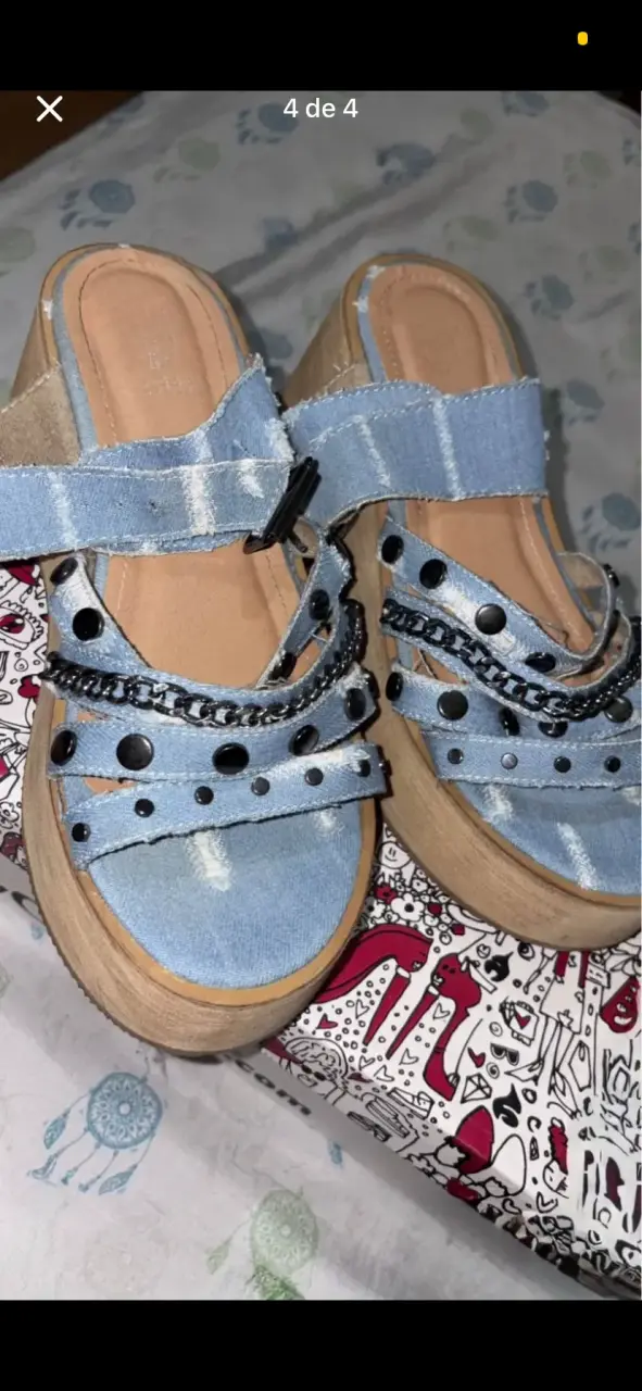 Sandalias plataforma denim - 4