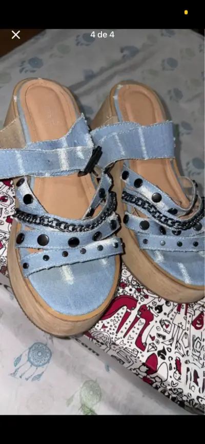 Sandalias plataforma denim - miniatura 4