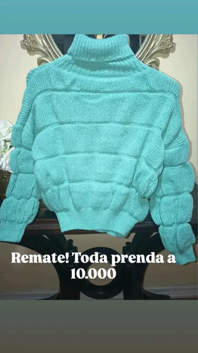 Suéter de punto turquesa - miniatura 6