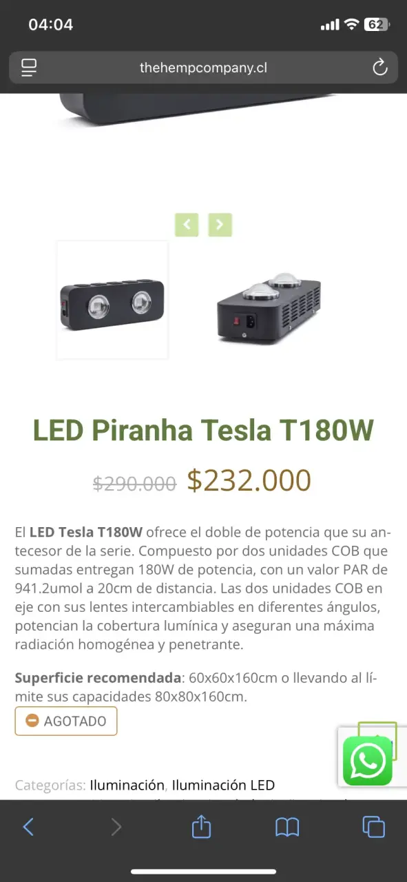 Luz LED Piranha Tesla T180W