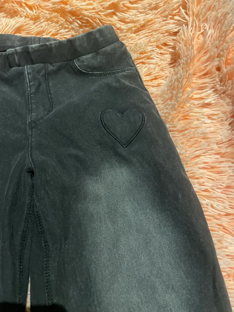 Pantalones jeans negros con detalle niña - 4