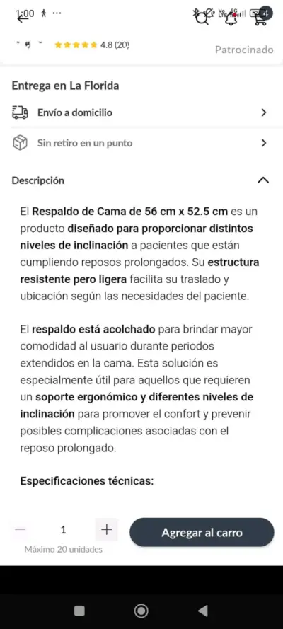 Respaldo de cama Maxcare - miniatura 3