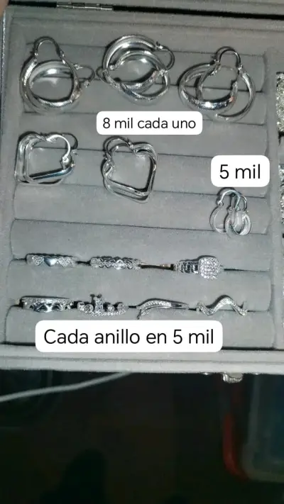 Set de aros y anillos de plata - miniatura 1