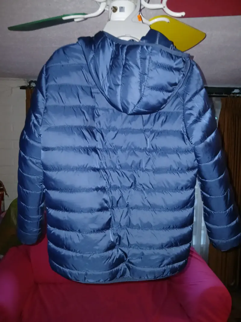 Chaqueta acolchada azul con capucha talla 10 - 3