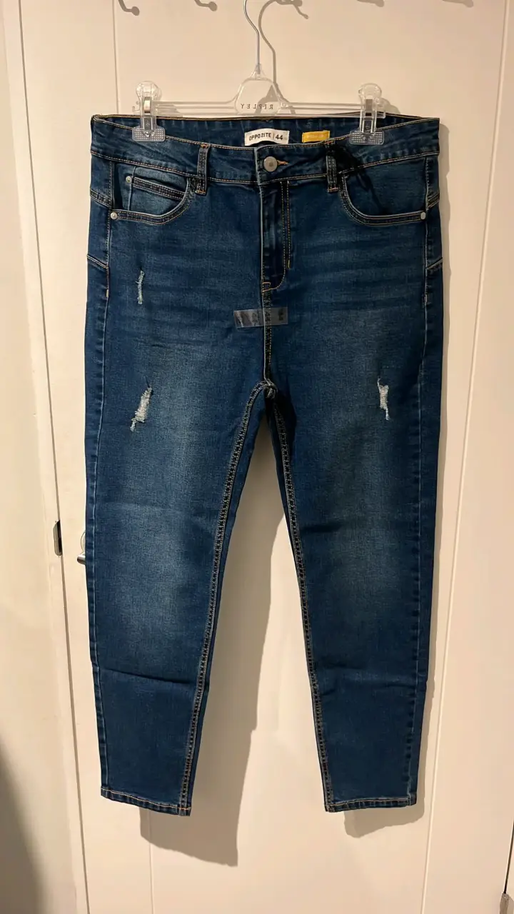 Jeans azules desgastados mujer - 1