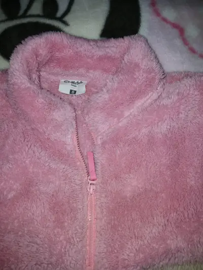 Polerón de lana beige y rosado talla 8 - miniatura 3