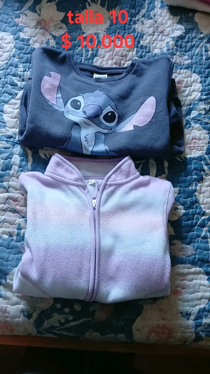 Polerón Stitch y polar lila talla 10 - 1