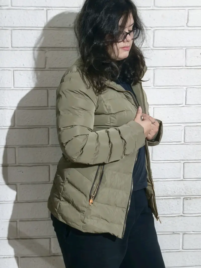 Chaqueta azul con forro de piel - 2