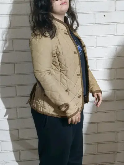 Chaqueta acolchada color beige - miniatura 1