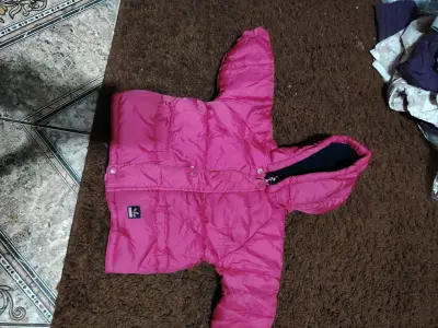 Chaqueta infantil azul con capucha - miniatura 3
