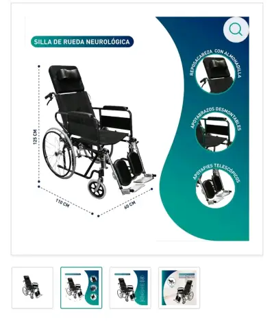 Silla de ruedas neurológica premium Glomed - miniatura 5