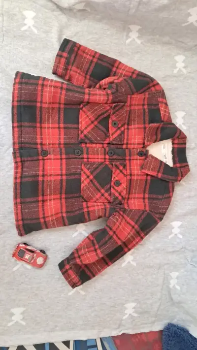 Chaqueta infantil a cuadros - miniatura 3