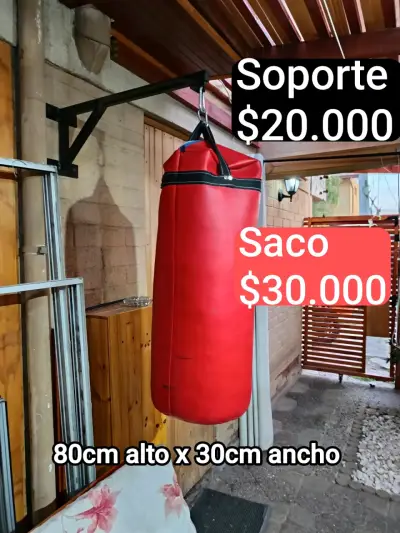 Saco de boxeo rojo con soporte - miniatura 1