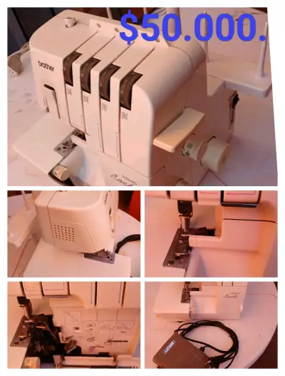 Máquina overlock Brother blanca - miniatura 5