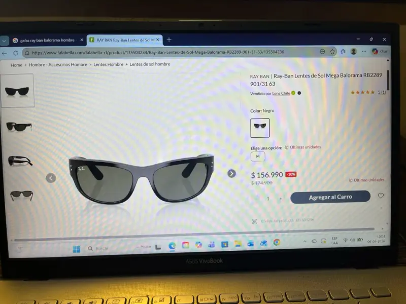 Gafas de sol Ray-Ban negras modelo Balorama - 3