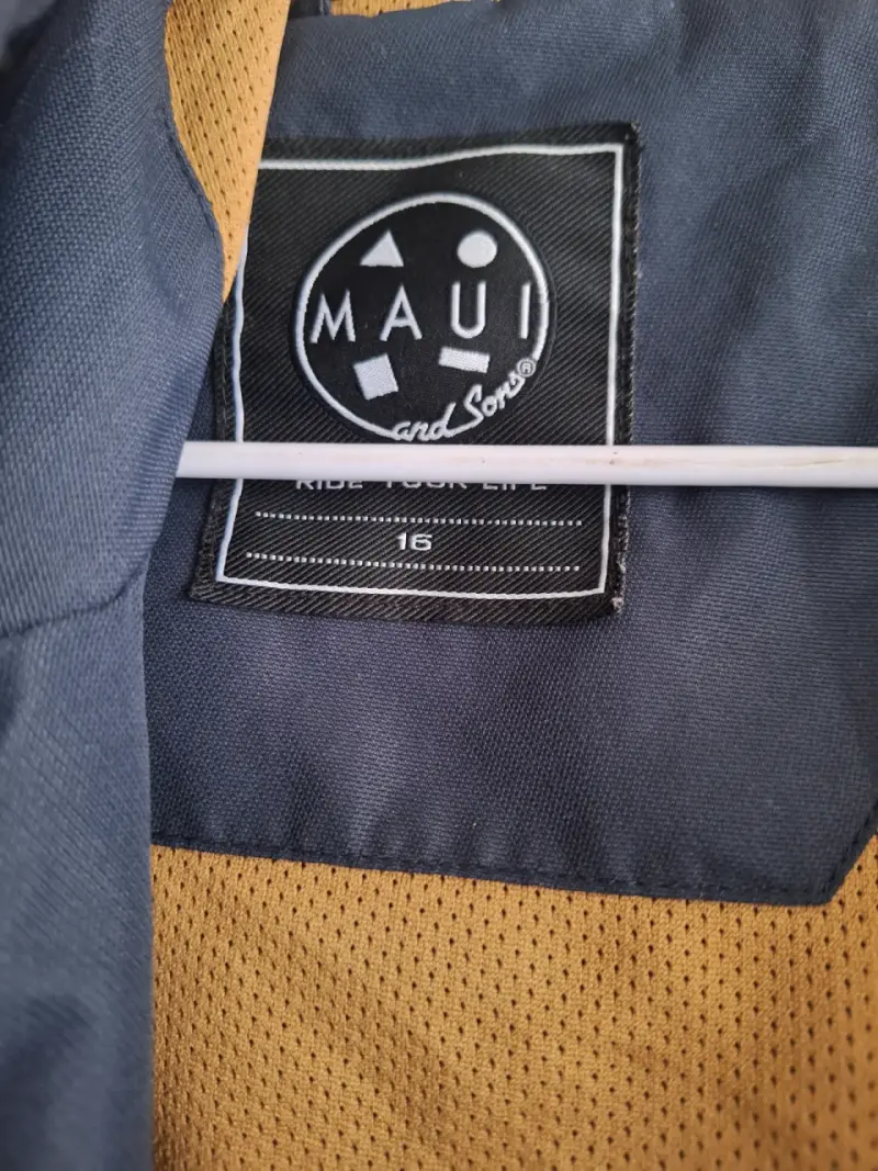 Chaqueta bicolor azul y café - 2