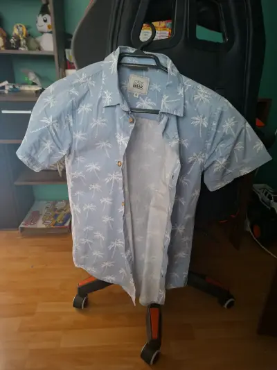 Camisa estampada azul claro - miniatura 1