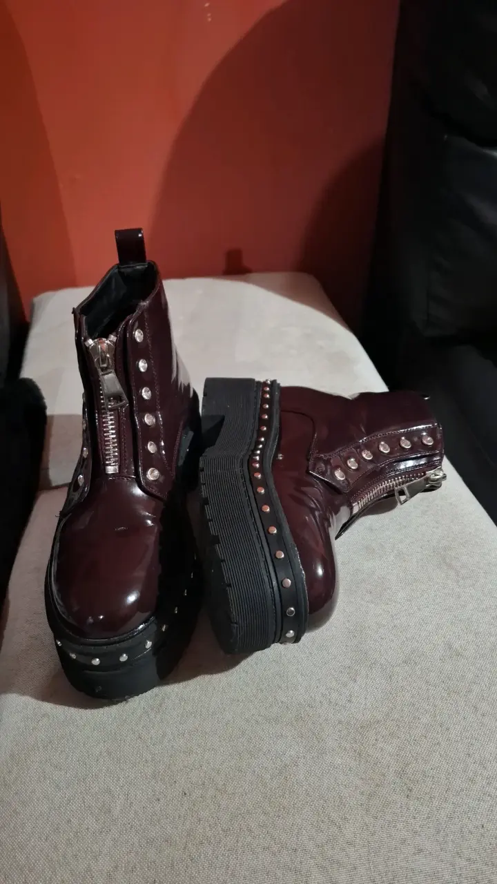 Botines burdeos con plataformas - 2
