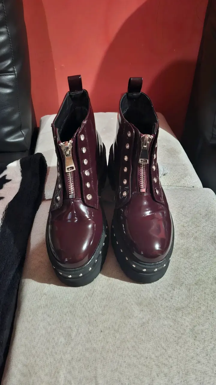 Botines burdeos con plataformas - 3