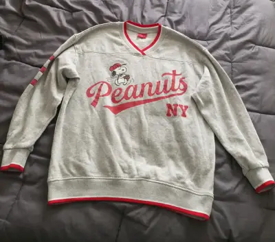 Polerón Peanuts gris con rojo NY - miniatura 1