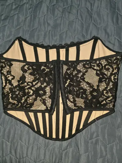 Corset negro encaje elegante - miniatura 4