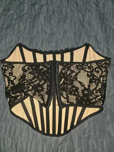 Corset negro encaje elegante - miniatura 6