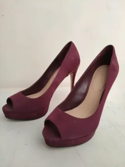 Zapatos de taco alto burdeo - miniatura 1