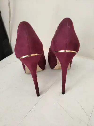 Zapatos de taco alto burdeo - miniatura 3