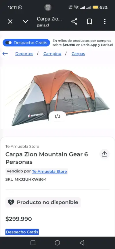 Carpa Mountain Gear para 6 personas - miniatura 3
