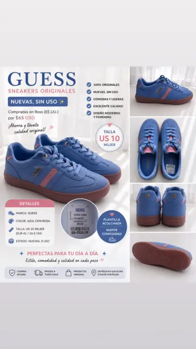 Zapatillas Guess nuevas celeste y rosa - miniatura 1