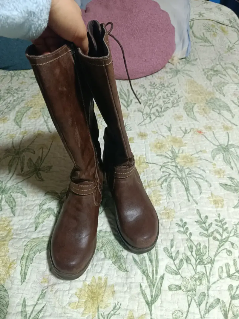 Botas de cuero marrón altas - 2