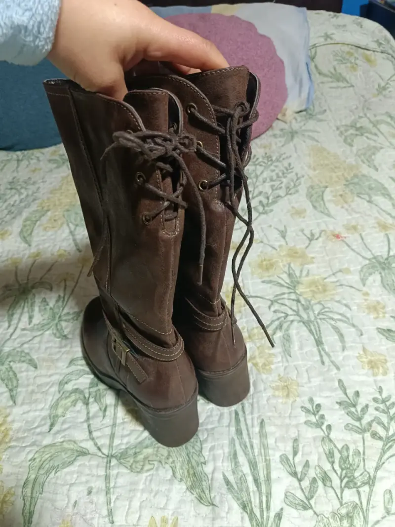 Botas de cuero marrón altas - 3