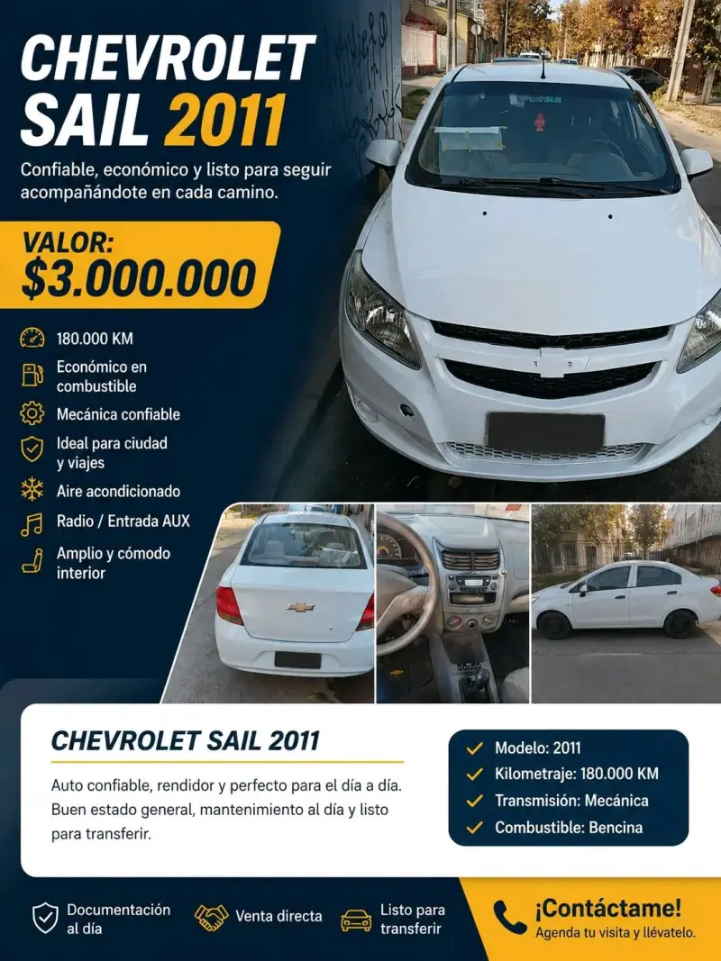 Chevrolet Sail 2011 blanco - 1