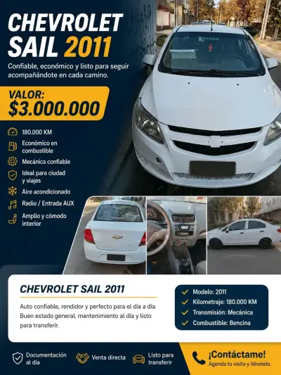 Chevrolet Sail 2011 blanco - miniatura 1