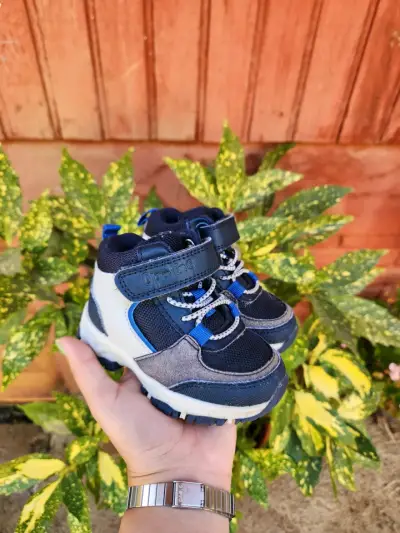 Botines infantiles azul y gris - miniatura 1