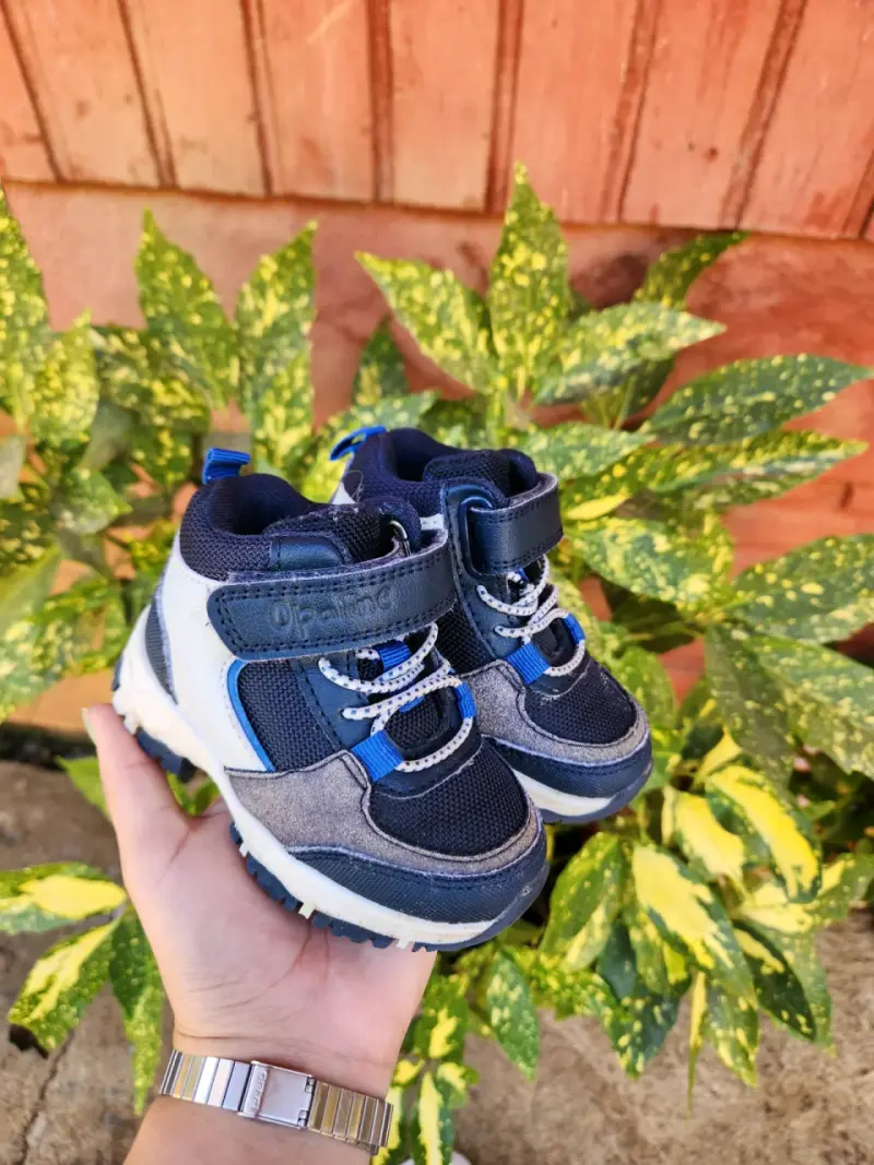 Botines infantiles azul y gris - 2