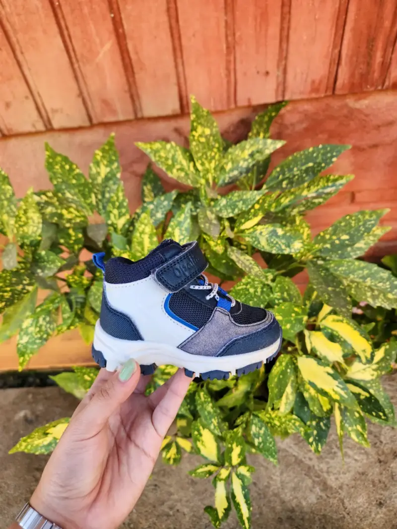 Botines infantiles azul y gris - 3