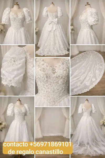 Vestido de novia blanco elegante - miniatura 1