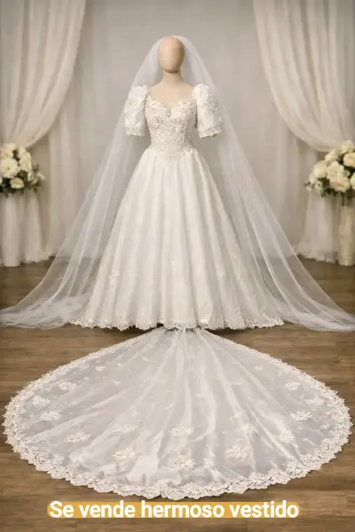 Vestido de novia blanco elegante - miniatura 2