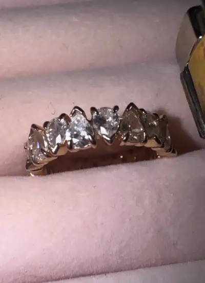 Anillo Banda con Brillos Alternos - miniatura 2